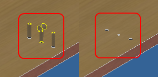 Holes visibility control