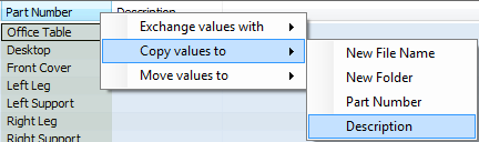 Copy Values to description