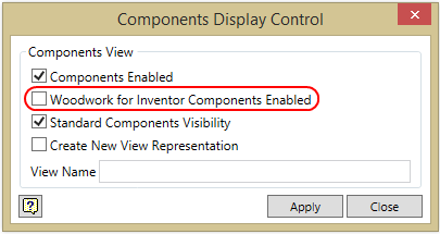 Components visibility control
