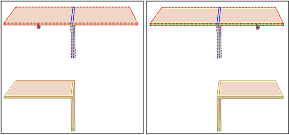 Bounding of the trimmed part depending on the point at which the cursor was pointe