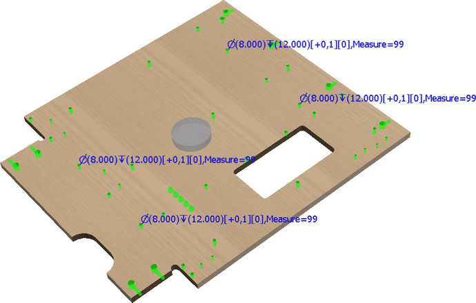  Kiaurymių žymėjimo anotacijomis 3D modelyje pavyzdys