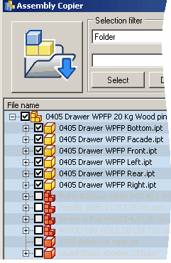 All component selected some of them checked 