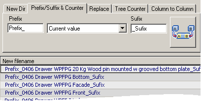 Add prefix suffix to current filenames