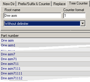 Root name + Counter without delimeter