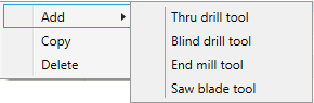 Tool record context menu