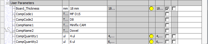 Components expressed as a parameter records