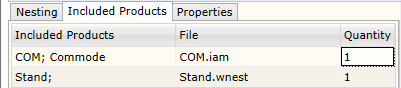 Nesting Included products browser