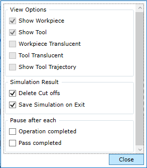 Additional Options of Simulator
