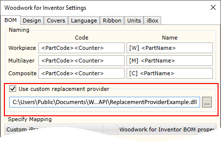 Custom replacment provider setup