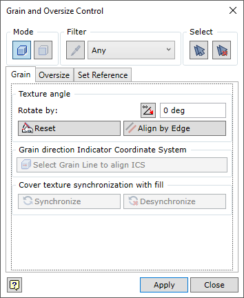 Oversize and Grain Direction Control