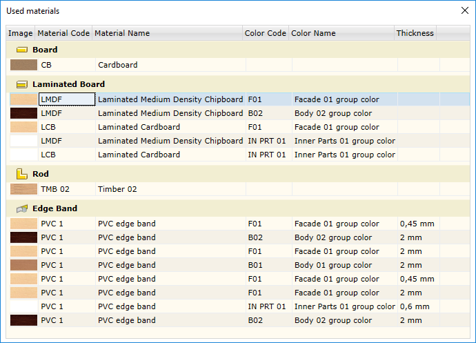 Material replacement dialog