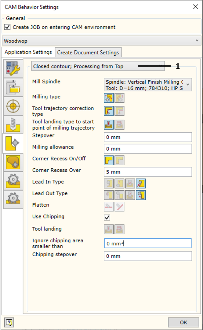 CAm Behave Mill Settings