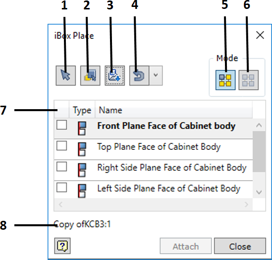 iBox Insert dialog