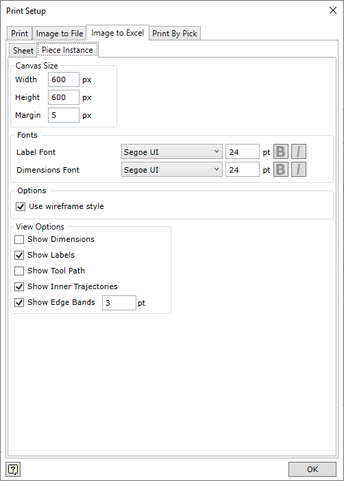 Nesting Image To Excel Piece Instance Setup