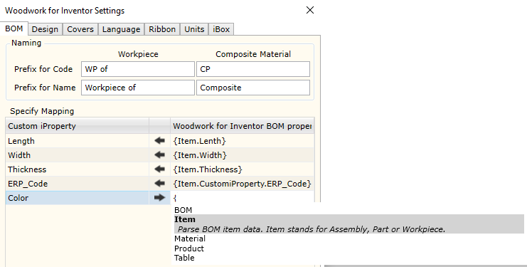 Intelli sence in Specify maping