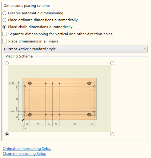 Chain Dimensioning Setup