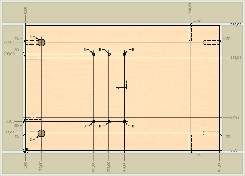 Dimensions on separate side