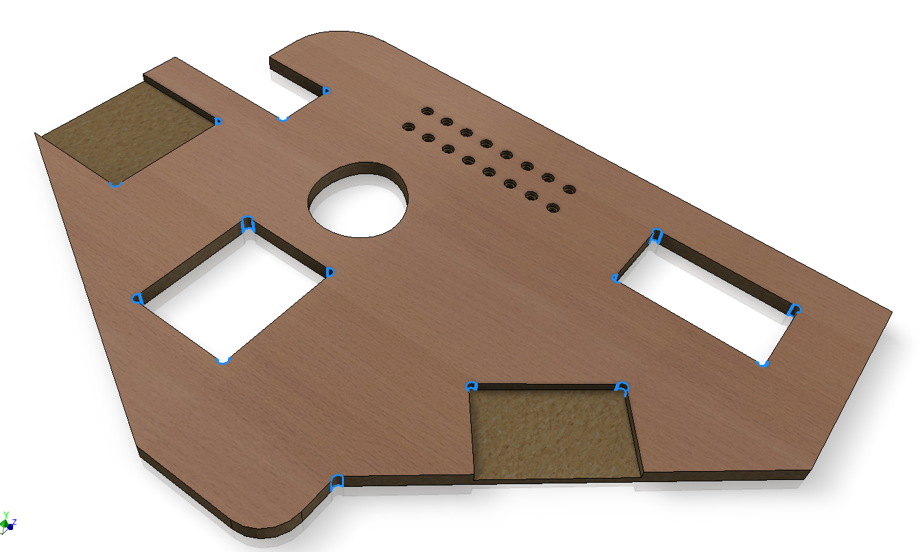 Corner recess in a single part