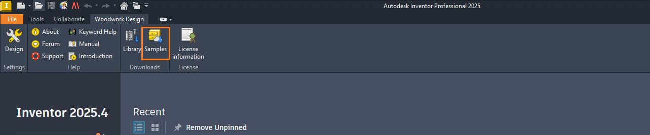 Samples download button
