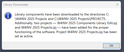 Final Library download message
