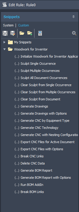 iLogic snippets loaded