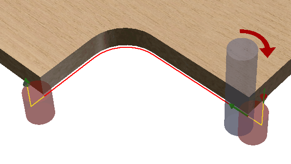Visualization of the tool trajectory when the correction is performed in the CNC machine&nbsp;
