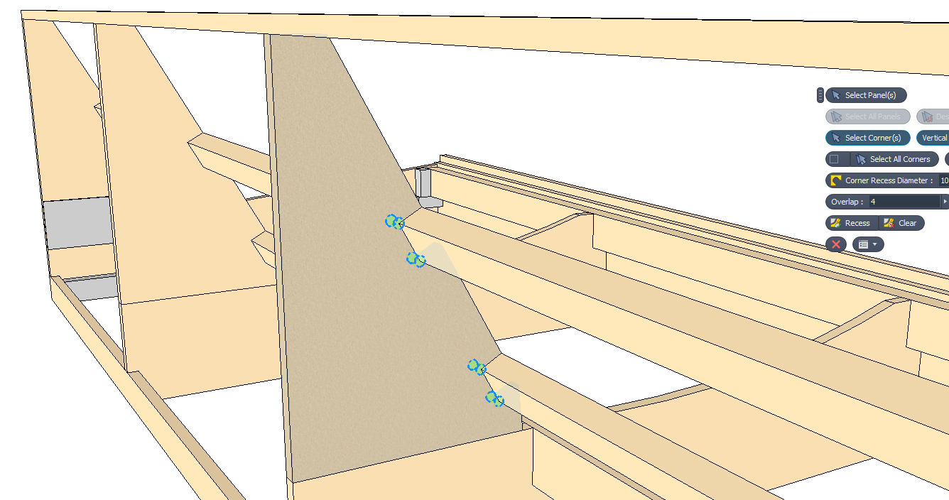 Corner recess in Assembly environment