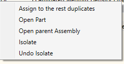 Duplicates Context menu