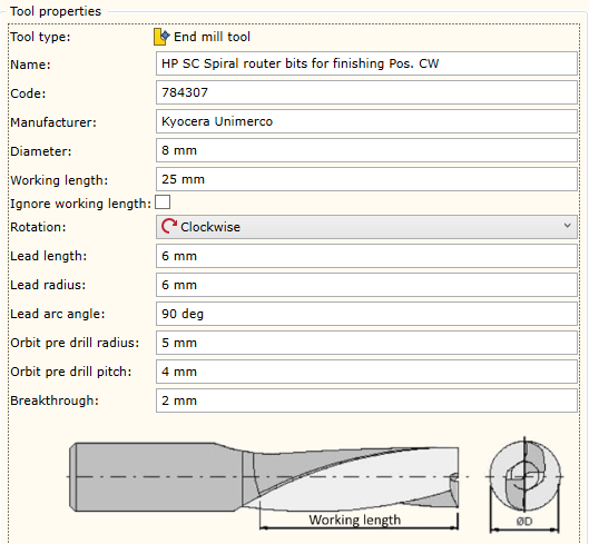 Mill tool data edit &nbsp;form