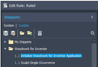 Initialize Wodwork application rule