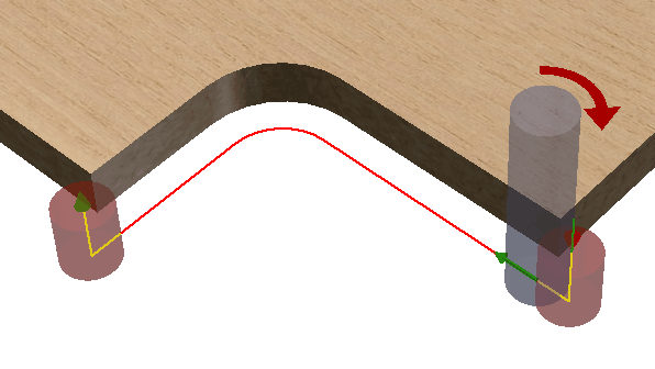 Visualization of the tool trajectory when the correction calculation is performed in the software&nbsp;