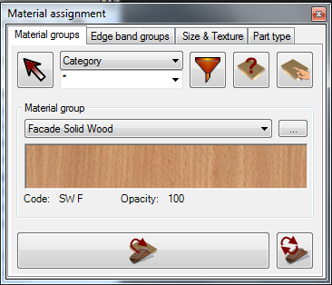 Material assignment Tab