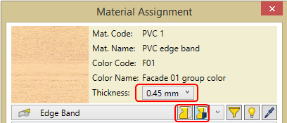 Select thickness and position