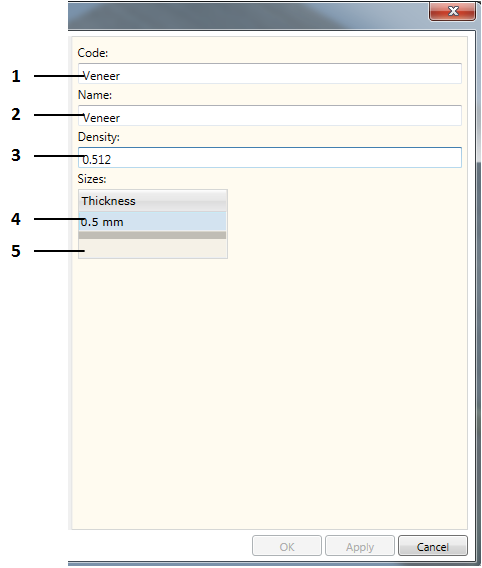 Veneer material constructor