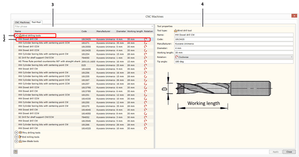 Tool Pool editor