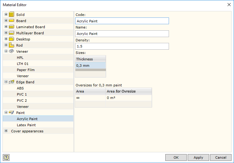 Paint Constructor dialog