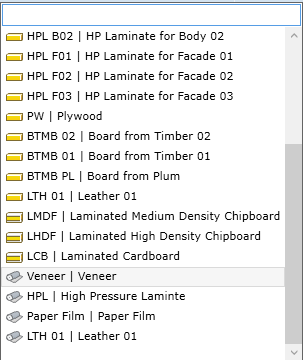 Pull down menu of multilayer board