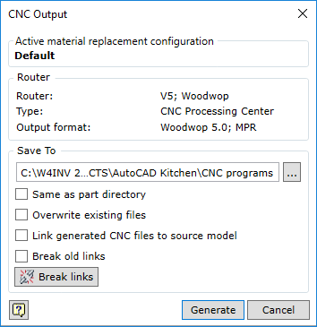 CNC Autoput dialog
